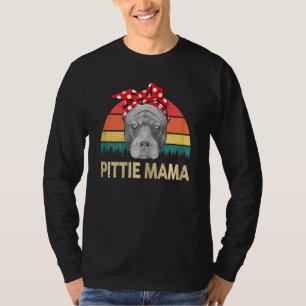 Camiseta Mulheres Pitbull Pittie Mama Pitbull Mamma Pibble