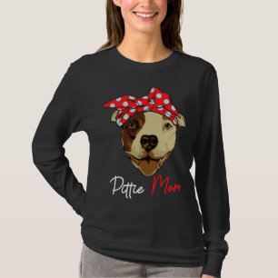 Camiseta Mulheres Pittie Mãe Cachorro Pitbull Amam Família