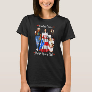 Camiseta Mulheres porto-riquenhas Professora Rainha Ensinan