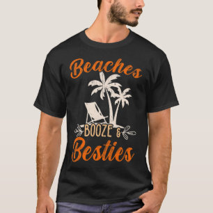 Camiseta Mulheres Praiam Booze E Besties Melhor Amigo Da BF