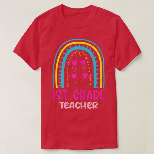 Camiseta Mulheres Pré-k Rainbow Na Primeira Infância (Frente do Design)