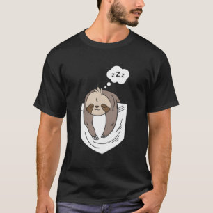 Camiseta Mulheres Preguiçosas Pocket Gráfico Engraçado Dese