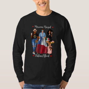 Camiseta Mulheres Preta Mexicana Criada Chilena Sangue Chil