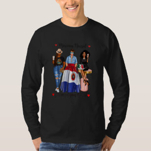 Camiseta Mulheres Preta Mexicana Mulheres Metade Mexicana P
