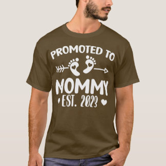 Camiseta Mulheres Primeira Mamãe 2023 Anúncio de Gravidez
