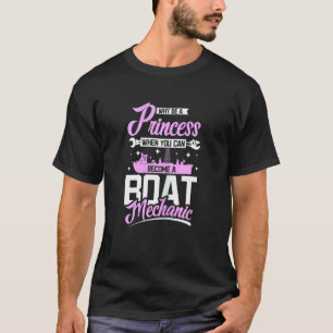 Camiseta Mulheres Princesa mulheres mecânico de barco
