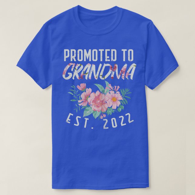 Camiseta Mulheres Promovidas À Vovó 2022 Flores De Gravidez (Frente do Design)