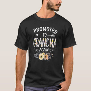 Camiseta Mulheres Promovidas À Vovó Novamente Flores Nova V