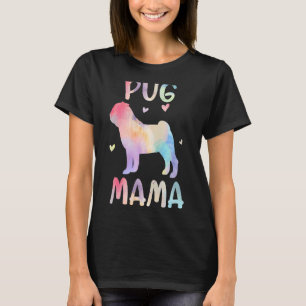 Camiseta Mulheres Pug Mama Cachorro Cachorro Cachorro Dia d