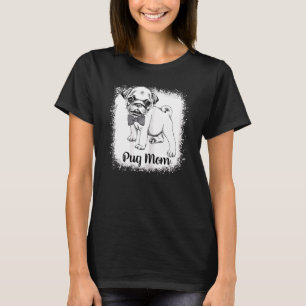 Camiseta Mulheres Pug Mamãe Sangrava Cachorro Bonito Mamãe