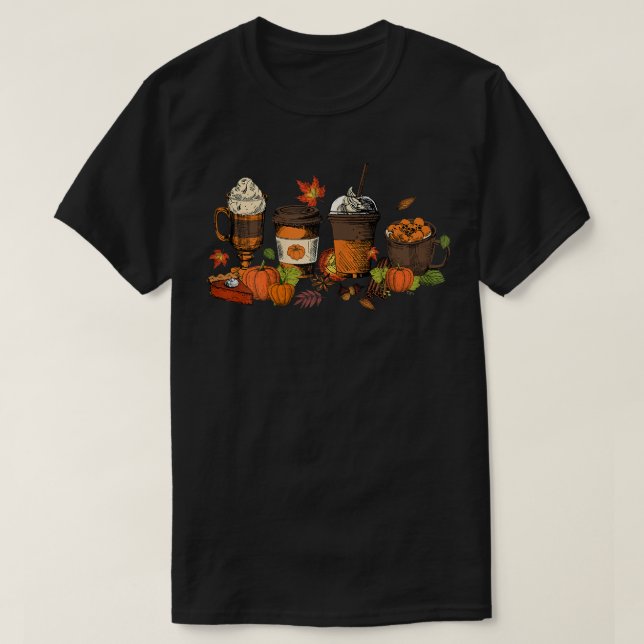 Camiseta Mulheres Pumpkin Spice Café Latino Queda Autumn Se (Frente do Design)