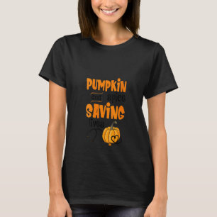 Camiseta Mulheres Pumpkin Spice E Salvando Vidas Em Cuta De