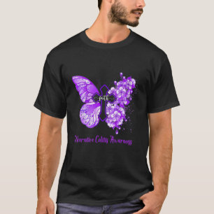 Camiseta Mulheres Púrpura Borboleta Fé Ulcerativa Colite A