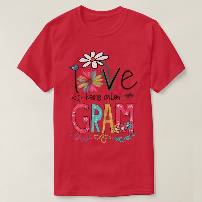Camiseta Mulheres Que Eu Adoro Ser Chamadas De Gram Sunflow (Frente do Design)