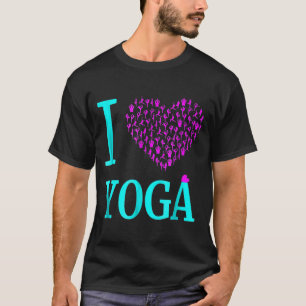 Camiseta Mulheres Que Eu Amo Yoga Eu Coração Meditação