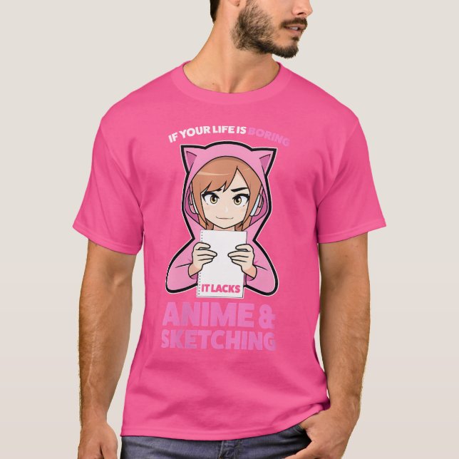 Camiseta Mulheres Que Faltam Esboços De Animes (Frente)