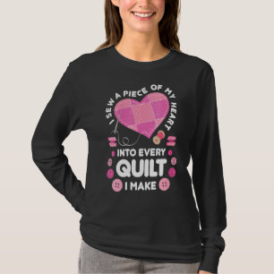 Camiseta Mulheres Que Quilitam Máquinas De Costurar Coração