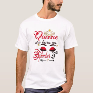 Camiseta Mulheres Queens Nasceres No Bir Libra De Setembro