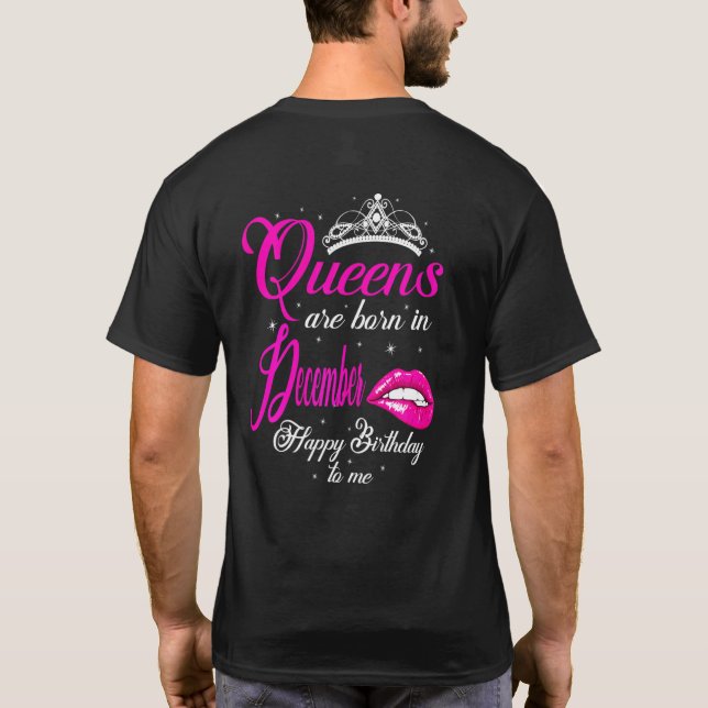 Camiseta Mulheres Queens São Nasceres Em Dezembro, Capricór (Verso)