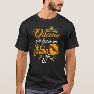 Camiseta Mulheres Queens São Nasceres Em Outubro 25 Scorpio