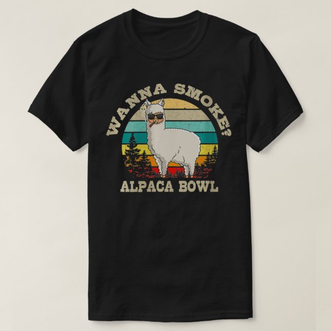 Camiseta Mulheres querem fumar Alpaca Bowl Llama Weed Pote (Frente do Design)