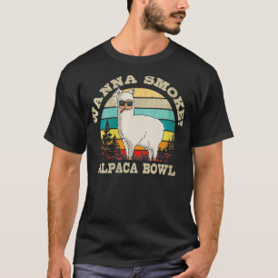 Camiseta Mulheres querem fumar Alpaca Bowl Llama Weed Pote