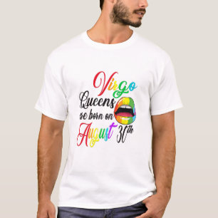 Camiseta Mulheres Rainbow Queens São Nasceres Em August 30