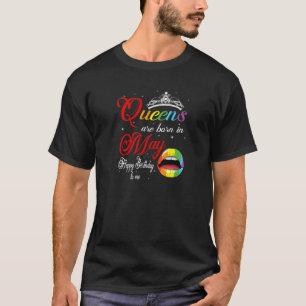 Camiseta Mulheres Rainbow Queens São Nasceres Em Maio Tauru