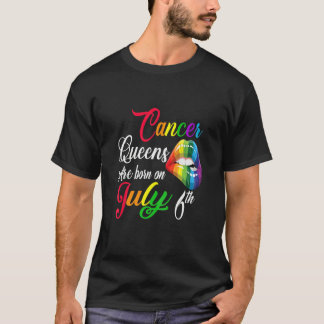Camiseta Mulheres Rainbow Queens São Nasceres No Cancer De 