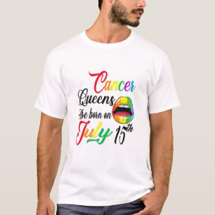 Camiseta Mulheres Rainbow Queens São Nasceres No Cancer De