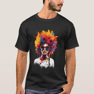 Camiseta Mulheres Rainha Negra Derrubando Afro Melanin June