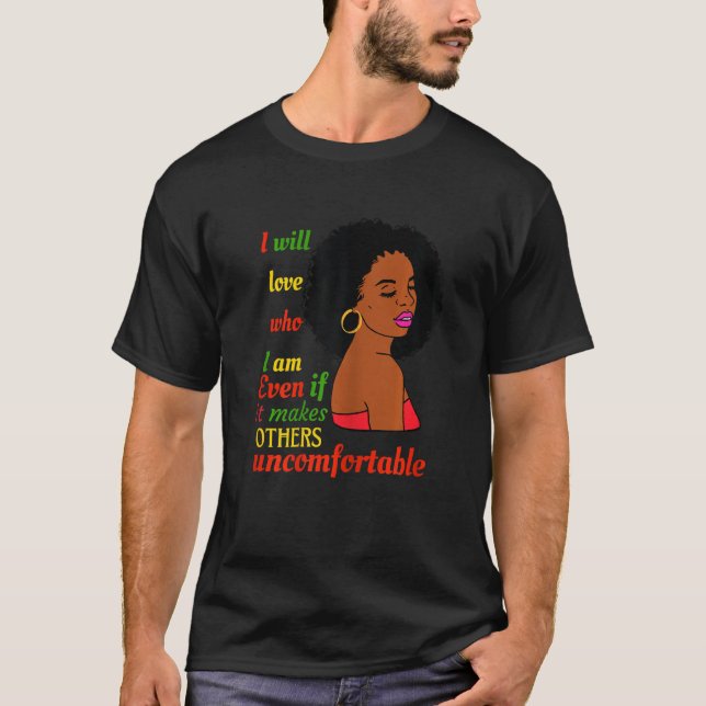 Camiseta Mulheres Rainha Negra Lady Curly Natural Afro Amér (Frente)