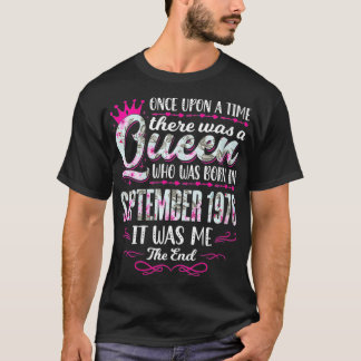 Camiseta Mulheres Rainhas Nasceres em setembro de 1976 Mulh