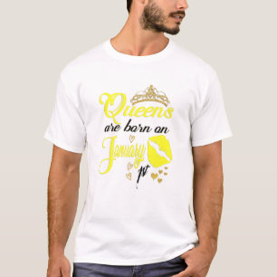 Camiseta Mulheres Rainhas São Nasceres Em 1 De Janeiro Capr