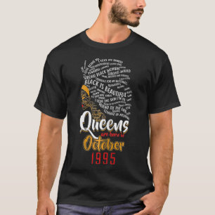 Camiseta Mulheres Rainhas São Nasceres Em OUTUBRO De 1995 2