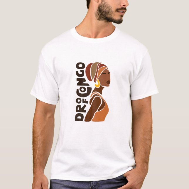 Camiseta Mulheres RDC República Democrática Congo Herito Af (Frente)