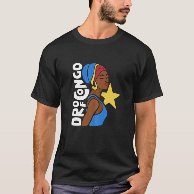 Camiseta Mulheres RDC República Democrática Congo Herito Af (Frente)