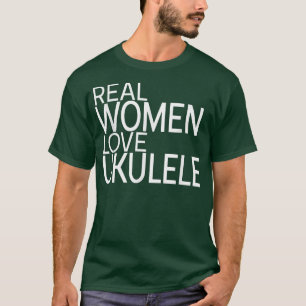 Camiseta Mulheres Reais Adoram Ukulele Senhoras design guit