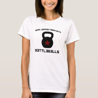 Camiseta Mulheres Reais Comem Com Sinos De Kettlebeldes