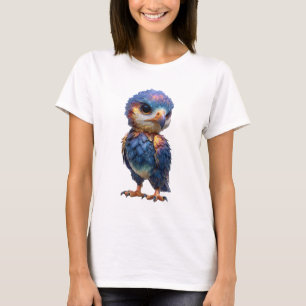 Camiseta Mulheres Recém-Nascidas de Coruja Celestial Irides
