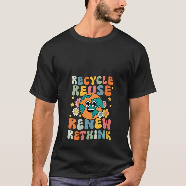 Camiseta Mulheres Reciclar Reutilizar Renovar Repensar Groo (Frente)