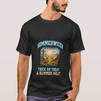 Camiseta Mulheres Resumem entre o Truque de Verão de Hallow