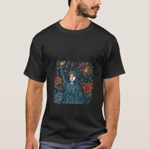 Camiseta Mulheres Retro 4 de julho Estátua da Liberdade Ame