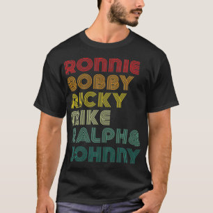 Camiseta Mulheres Retro 80s ronnie bobby ricky mike ralph e