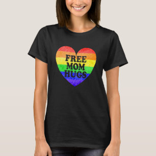 Camiseta Mulheres Retro Abraços de Mãe Grátis Arco-íris Lgb