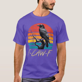 Camiseta Mulheres Retro awF Preto Pássaro Corvo Engraçado C