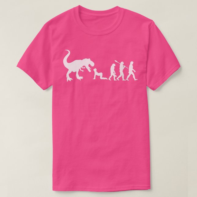 Camiseta Mulheres Retro Evolução Dinossauro Engraçado Dinos (Frente do Design)