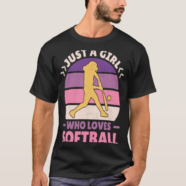Camiseta Mulheres Retro Jogador De Softball Apenas Uma Meni (Frente)