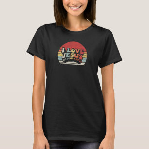 Camiseta Mulheres Retro Mulheres Cristãs Eu Amo Jesus Mas E