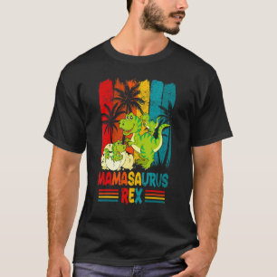 Camiseta Mulheres Rex Dinossaur Mamasaurus Pajama Dino Twin